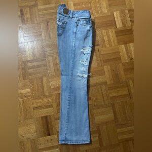 American Eagle 100% Cotton - 8 - Orig 3591 Blue Jeans —RARE — Low Rise Faded